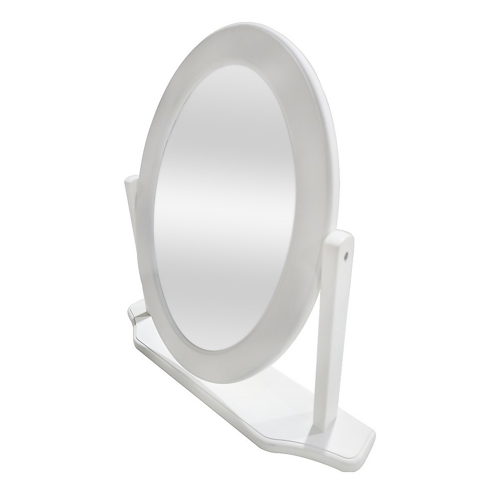 Oval Dressing Table Mirror - White