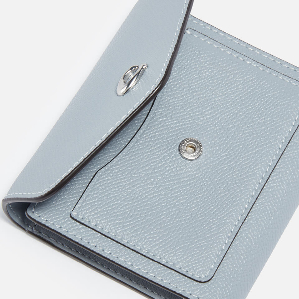 Coach Crossgrain Leather Small Wallet - Grey Blue