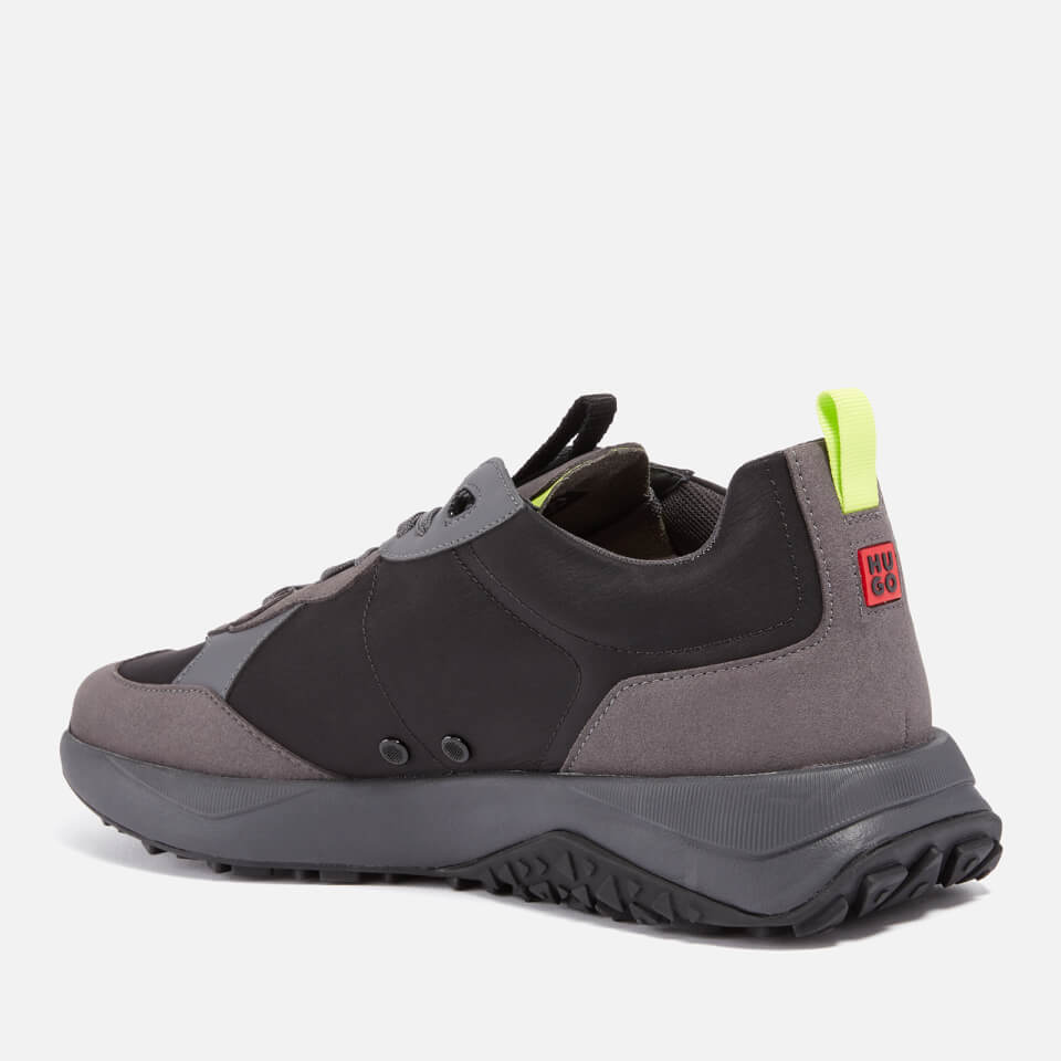 HUGO Men's Kane Runn Mfny N Shell and Faux Suede Trainers