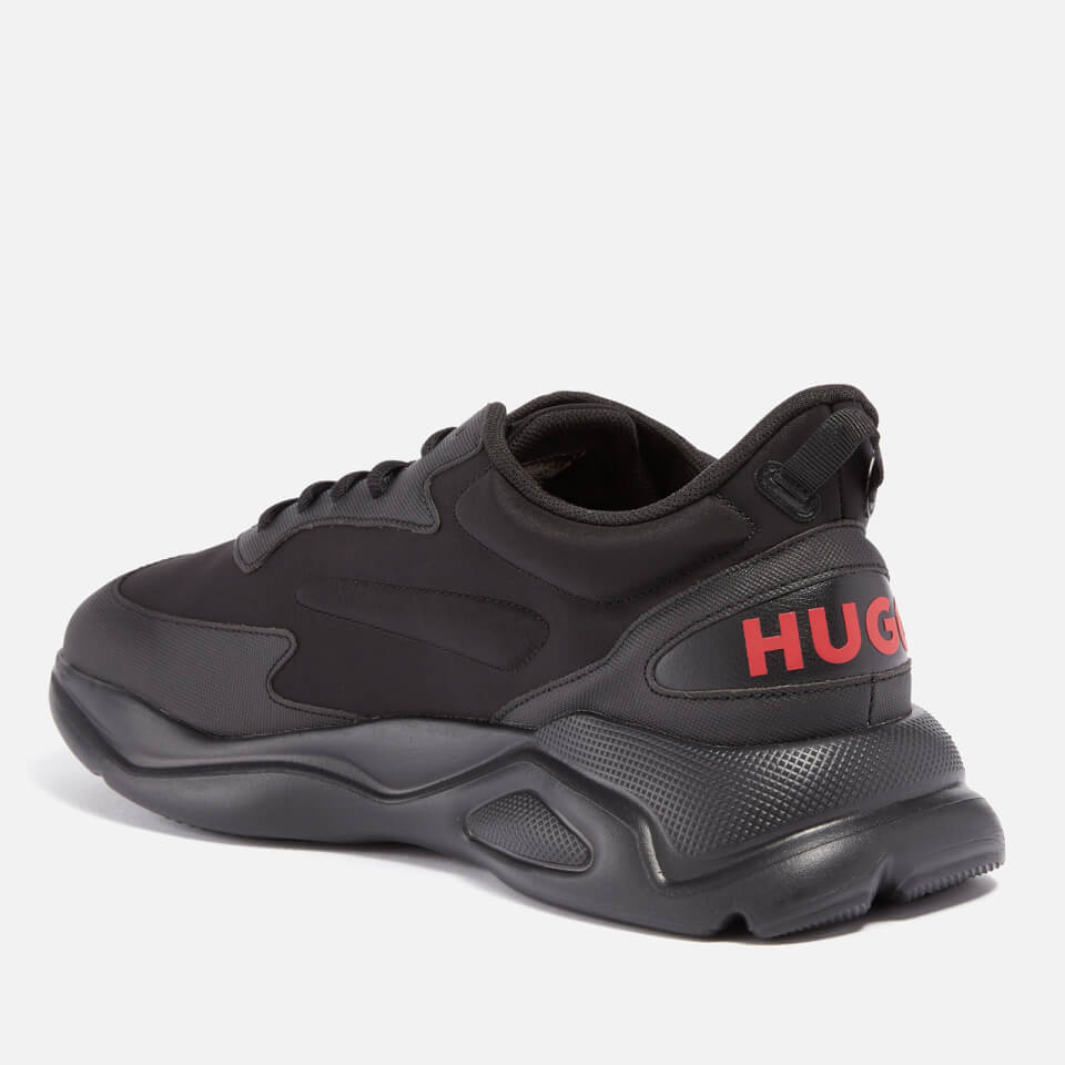 HUGO Men's Leon Runn Nypu N Shell and Faux Leather Trainers