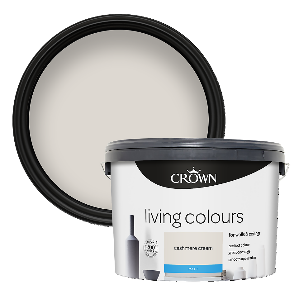 Crown Living Colours Matt Emulsion Cashmere Cream - 10L