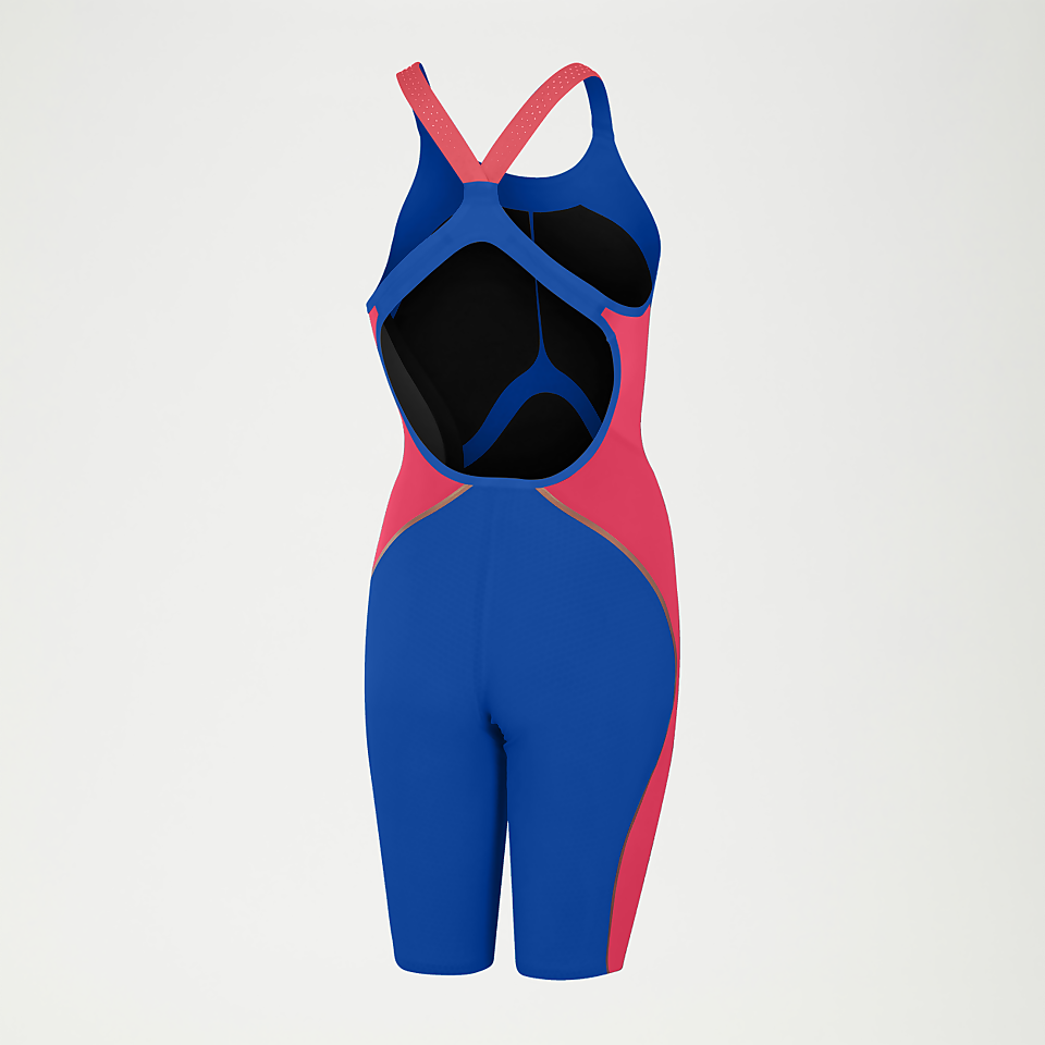Womens Fastskin LZR Pure Intent Openback Kneeskin Blue/Red