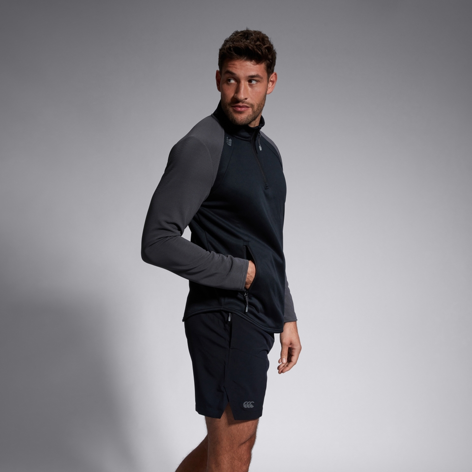 ELITE 1/4 ZIP TOP BLACK
