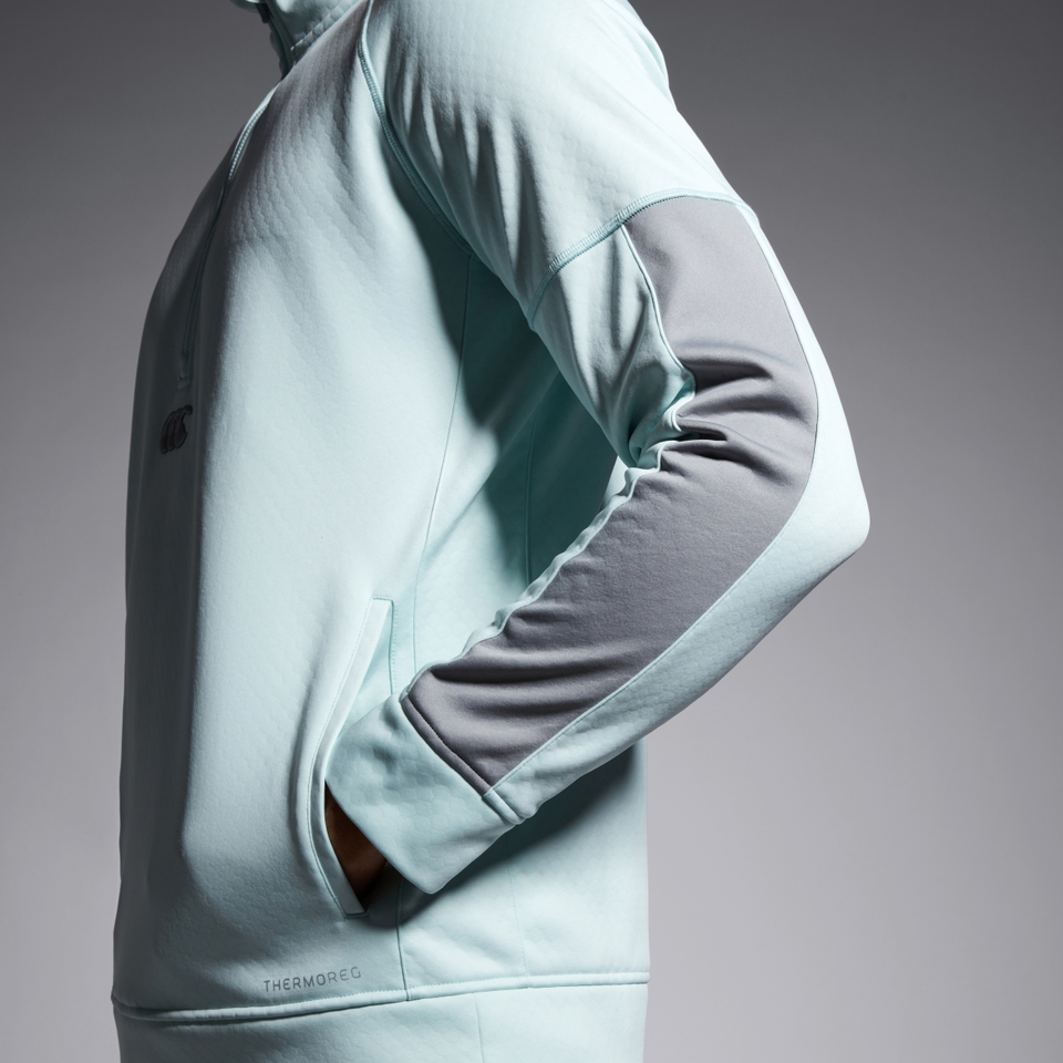 MENS 1/2 ZIP THERMOREG FLEECE TOP GREEN