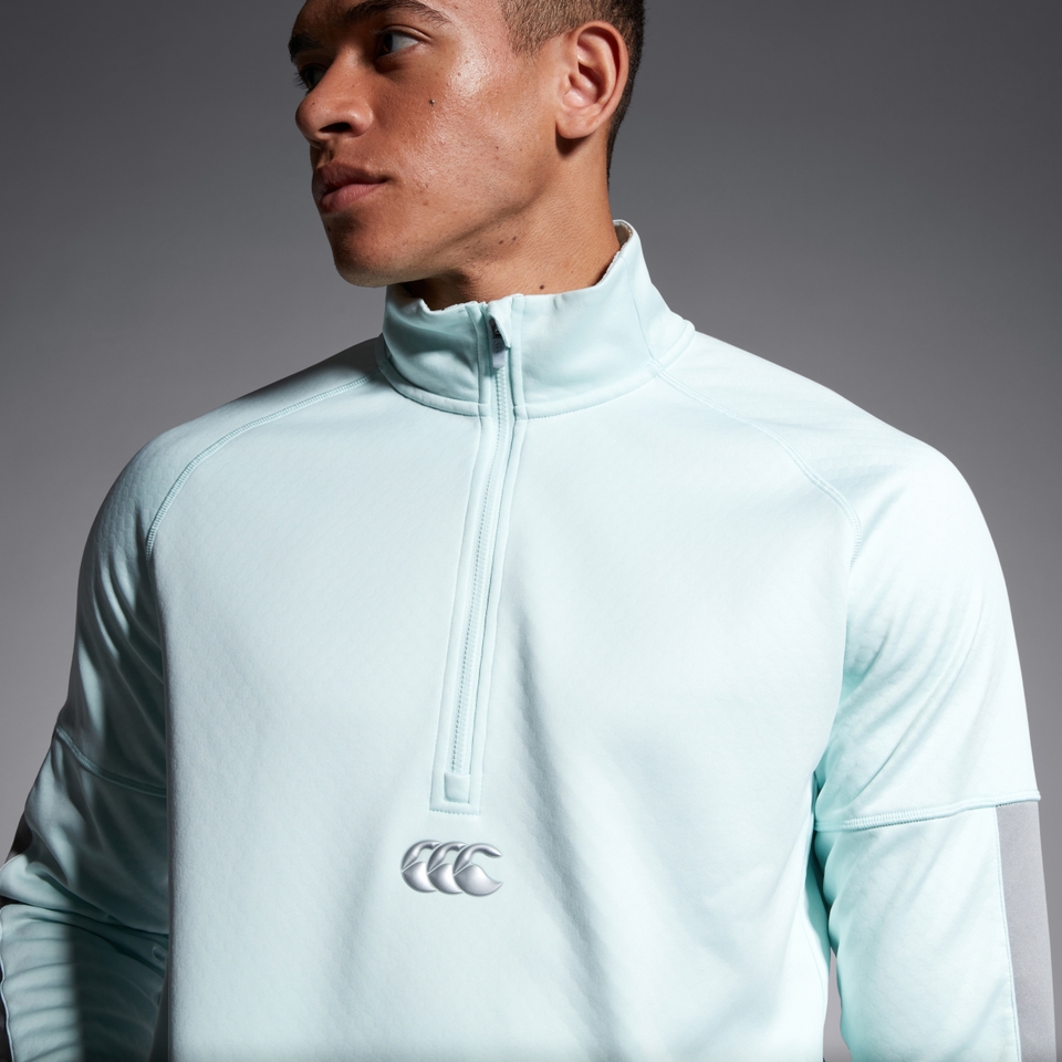 MENS 1/2 ZIP THERMOREG FLEECE TOP GREEN