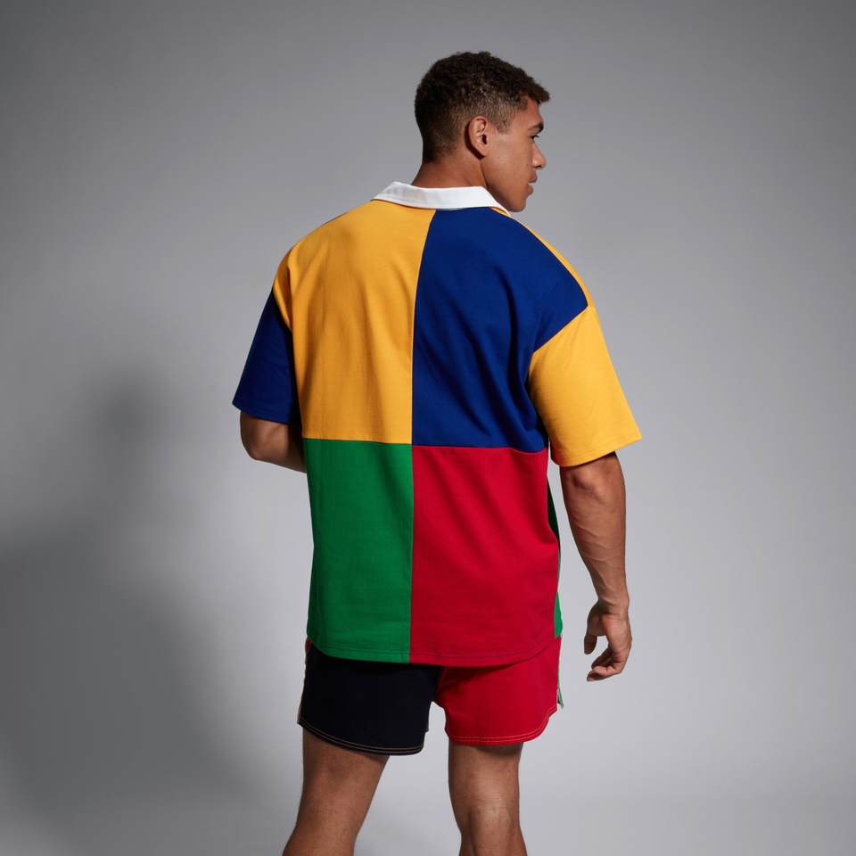 ADULT UNISEX HARLEQUIN BLOCK SHORT SLEEVE RUGBY JERSEY
