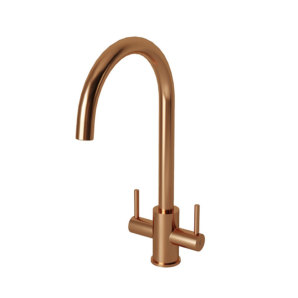 Leonie Twin Lever Tap - Brushed Copper