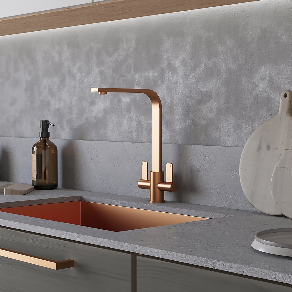 Skye Twin Lever Tap - Brushed Copper