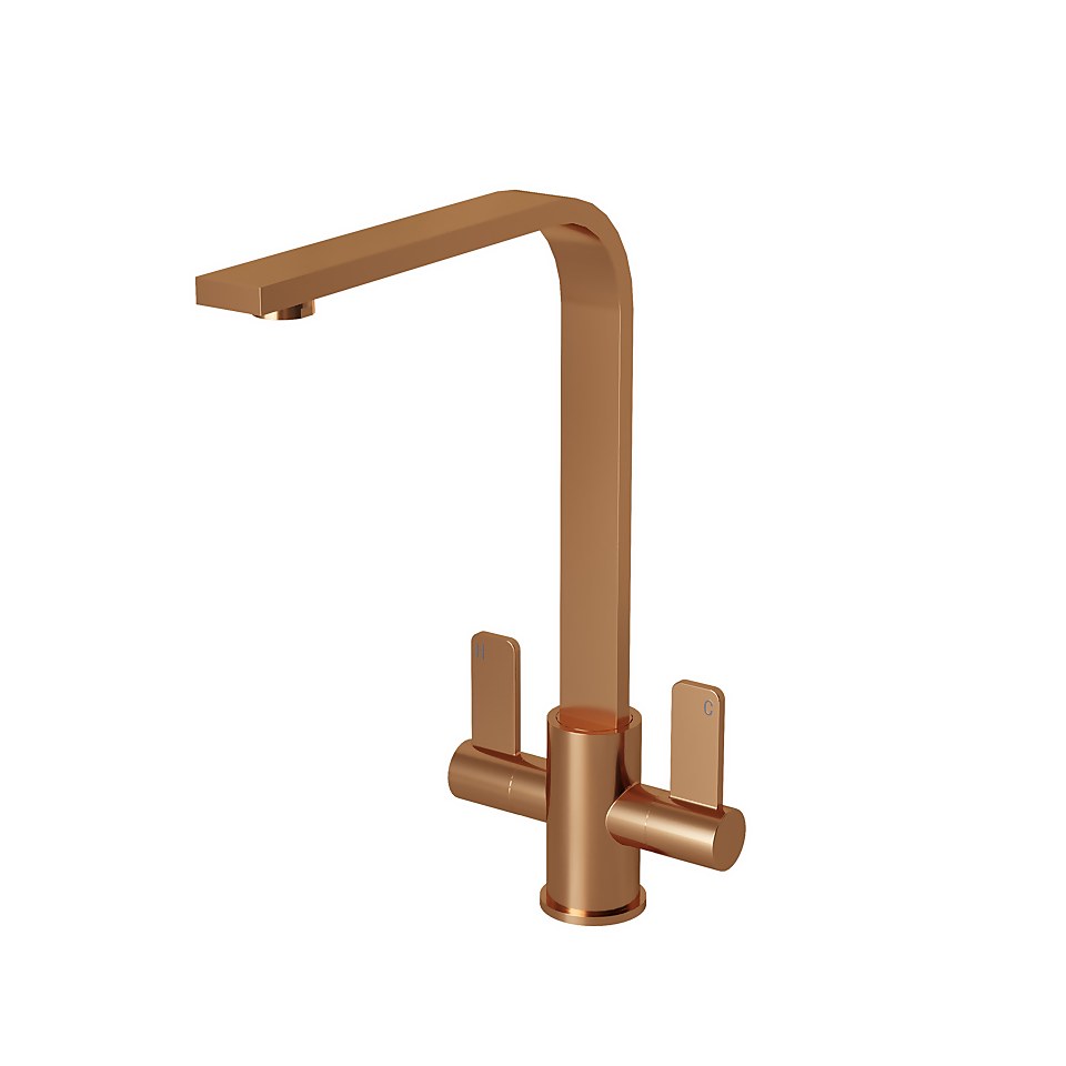 Skye Twin Lever Tap - Brushed Copper