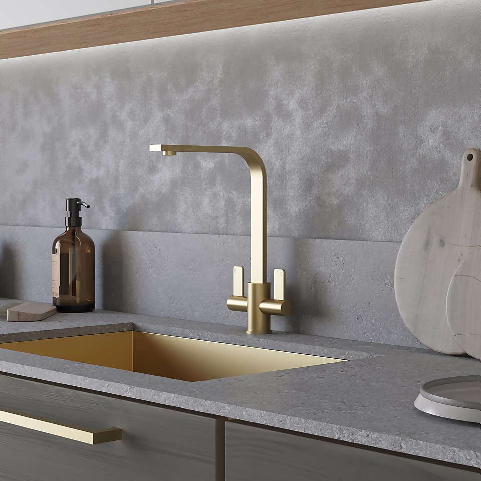 Skye Twin Lever Tap - Brushed Brass