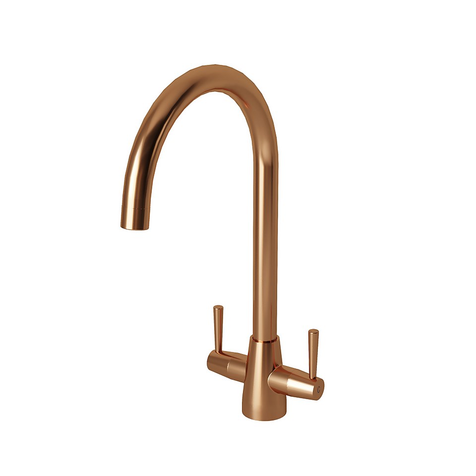 Carisa Twin Lever Tap - Brushed Copper