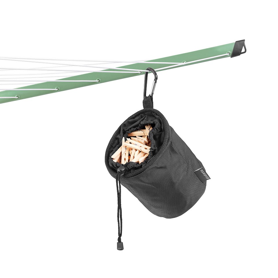 Brabantia Lift-O-Matic 50m Rotary Dryer with Ground Spike & Accessories - Green