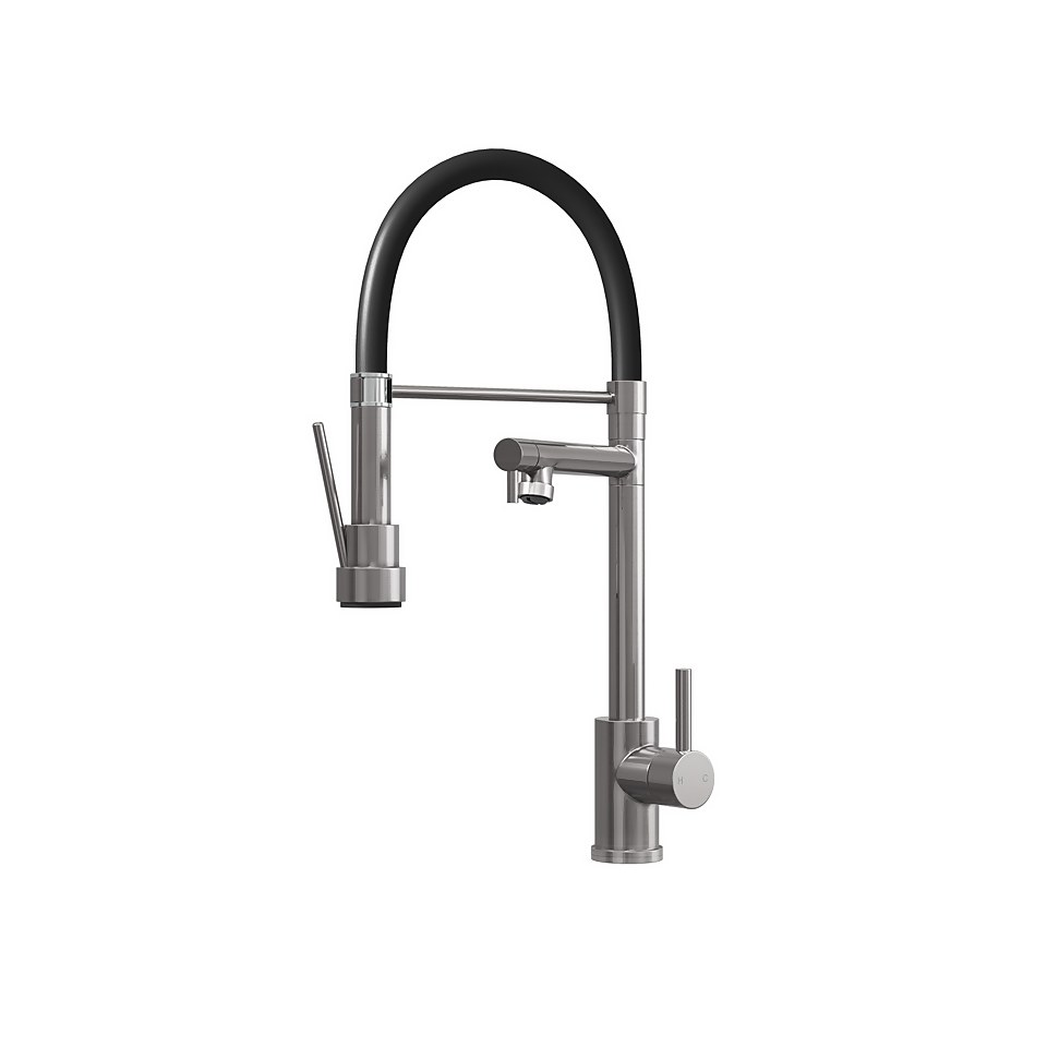Goda Pull and Spray Tap - Brushed Steel