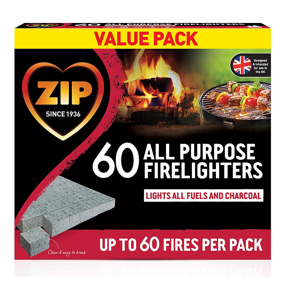 ZIP All Purpose Firelighters - 60 Pack