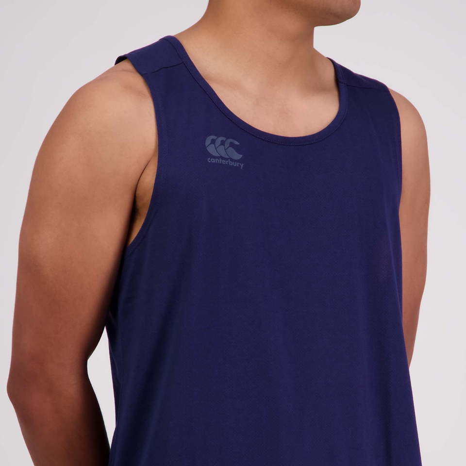 MENS VAPODRI TEMPO SINGLET NAVY MARLE