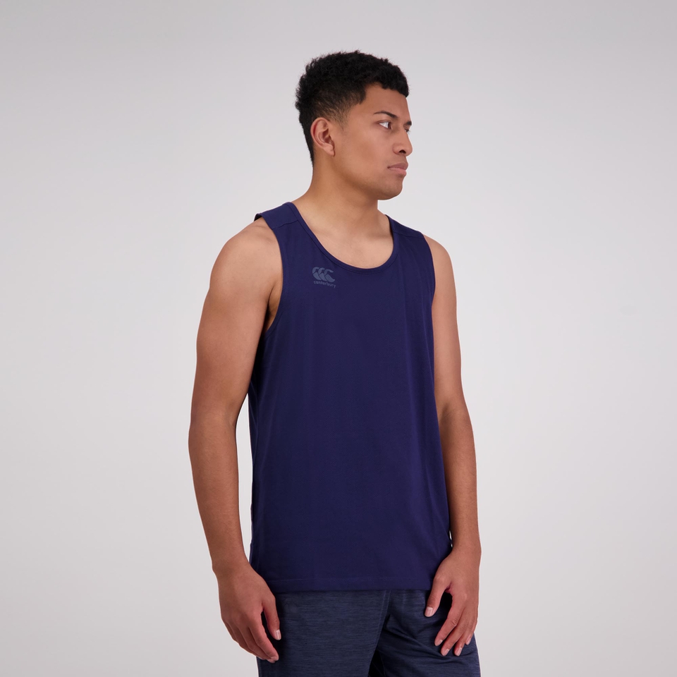 MENS VAPODRI TEMPO SINGLET NAVY MARLE