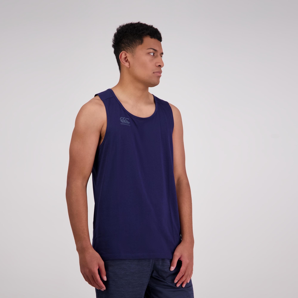 MENS VAPODRI TEMPO SINGLET NAVY MARLE
