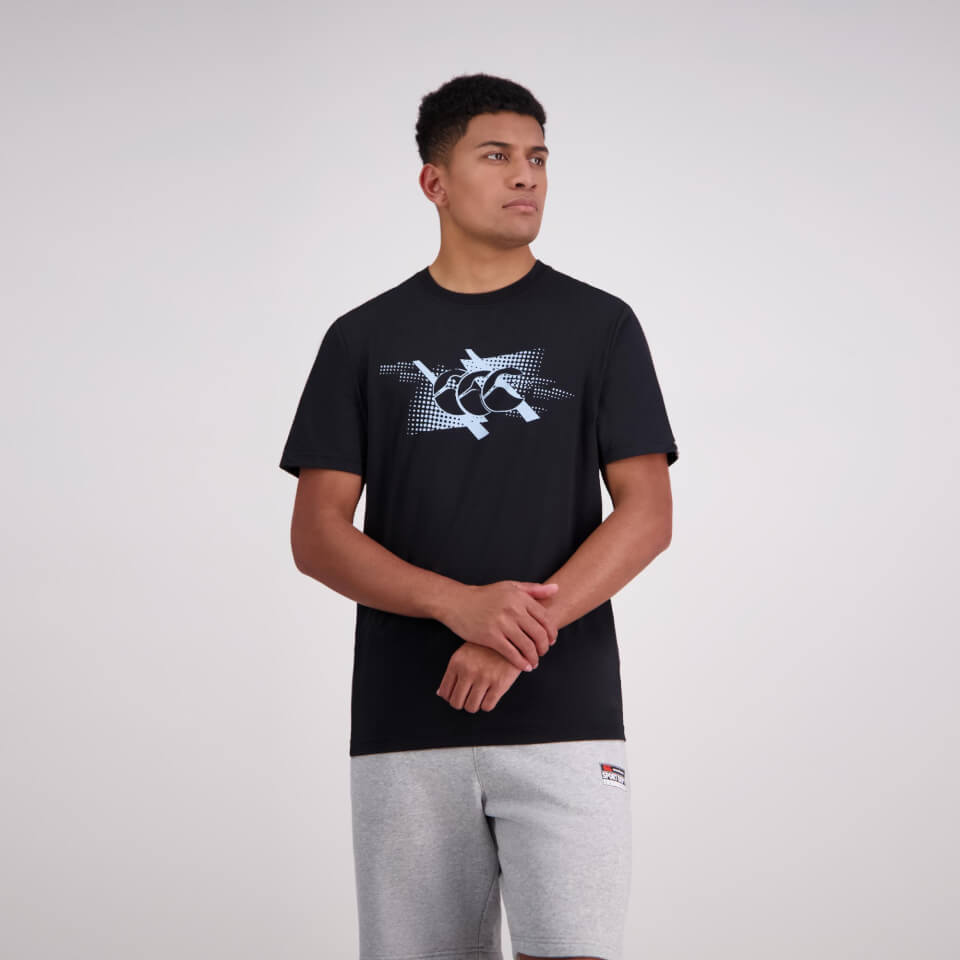 Mens Ss Printed T-Shirt Jet Black