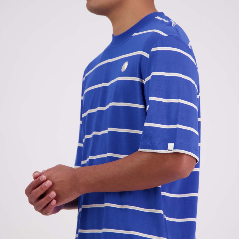 Mens Ss Yarn Dye T-Shirt Turkish Sea