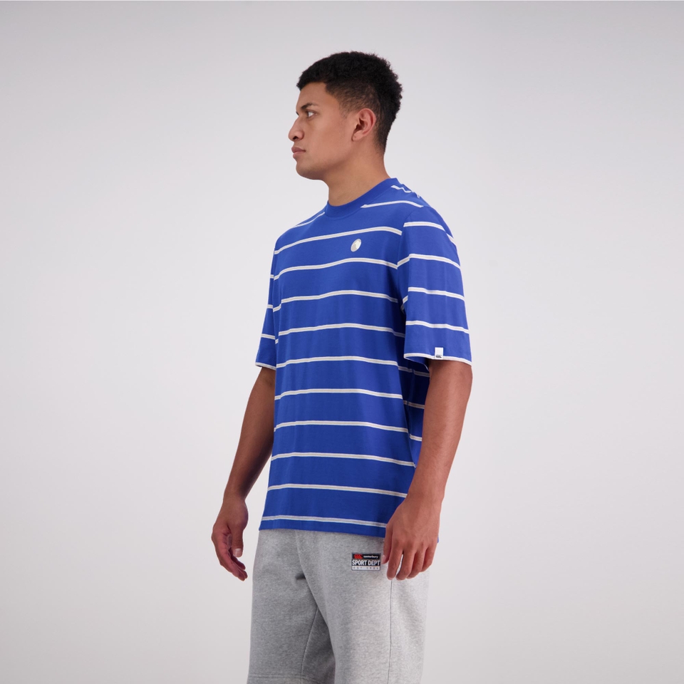 Mens Ss Yarn Dye T-Shirt Turkish Sea