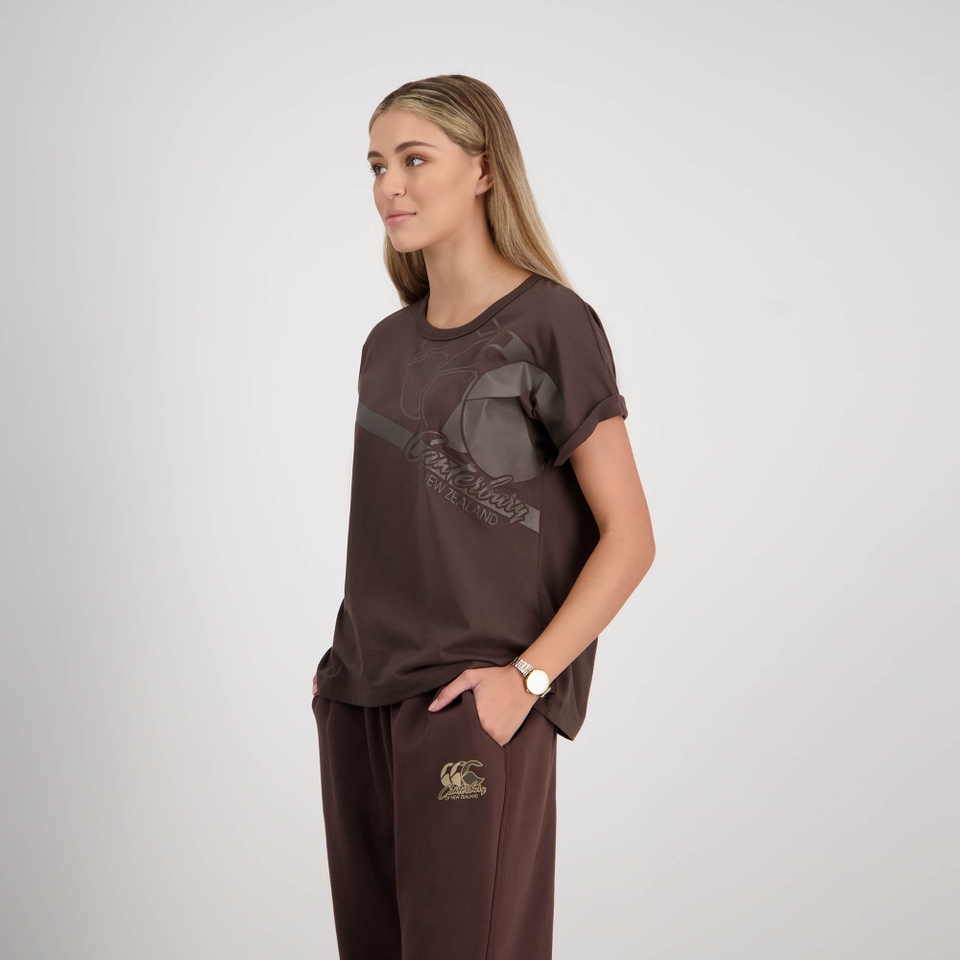 Women Clash Oversize T-Shirt Turkish Coffee
