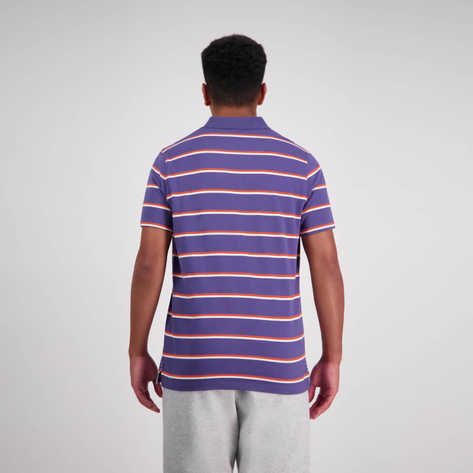 Canterbury M Yarn Dye Stripe Ss Polo Crown Blue