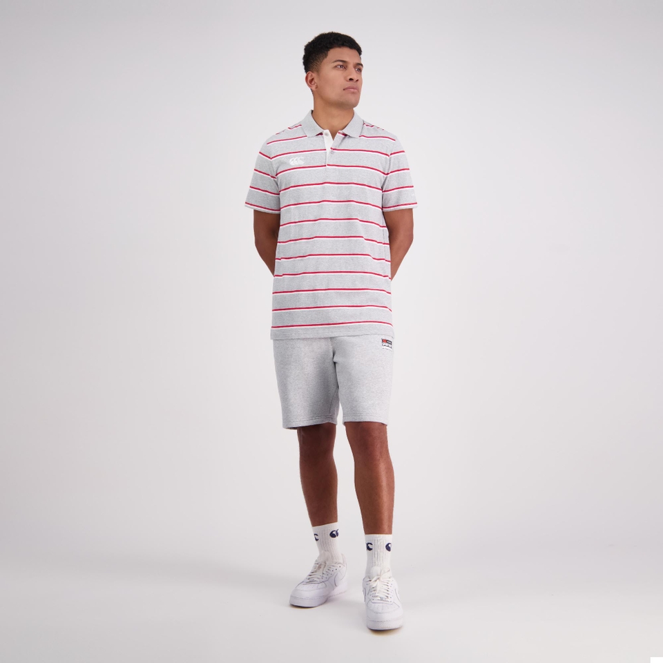 Mens Yarn Dye Stripe Ss Polo Classic Marle