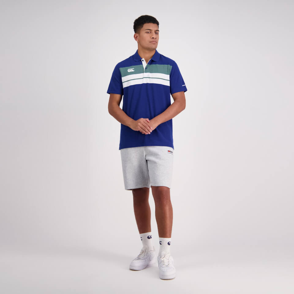 Mens Chest Stripe Ss Polo Limoges