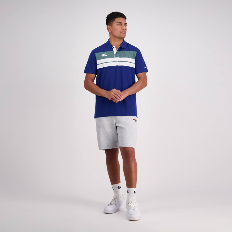 Mens Chest Stripe Ss Polo Limoges