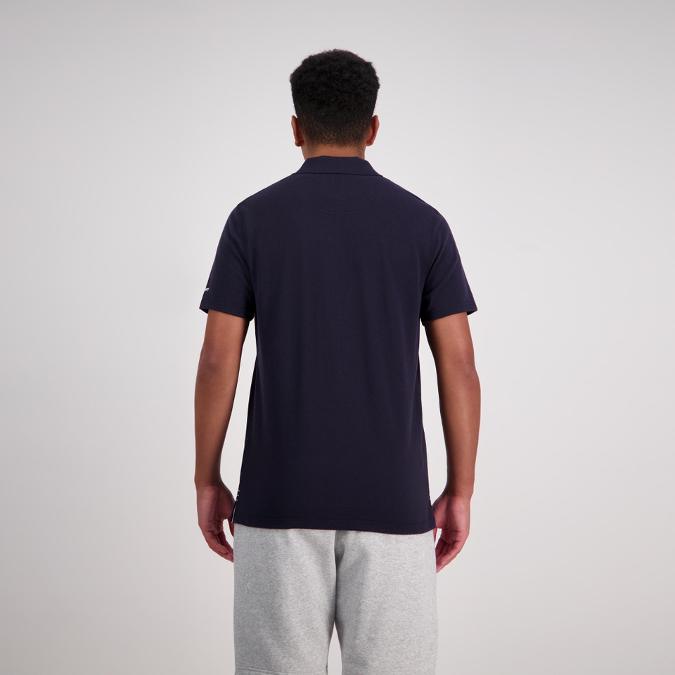 Mens Chest Stripe Ss Polo Deep Well