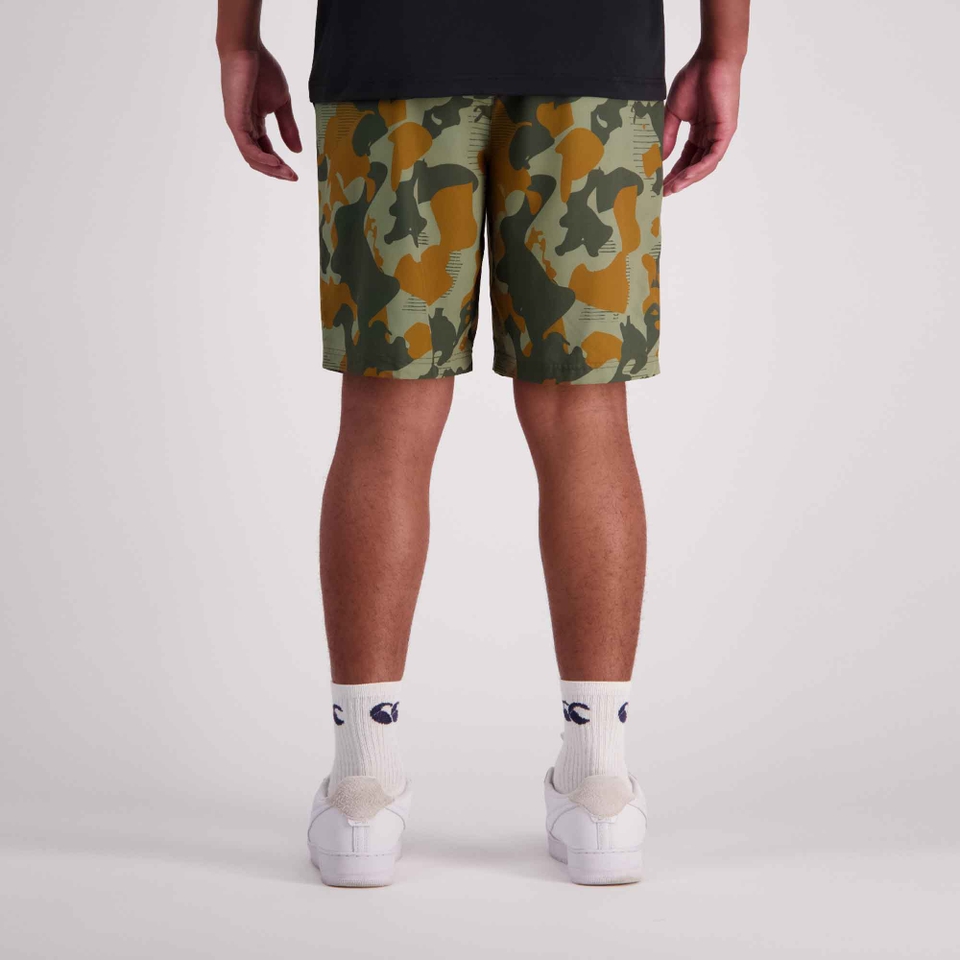 MENS FORCE VAPODRI 9IN AOP WOVEN SHORT BEETLE