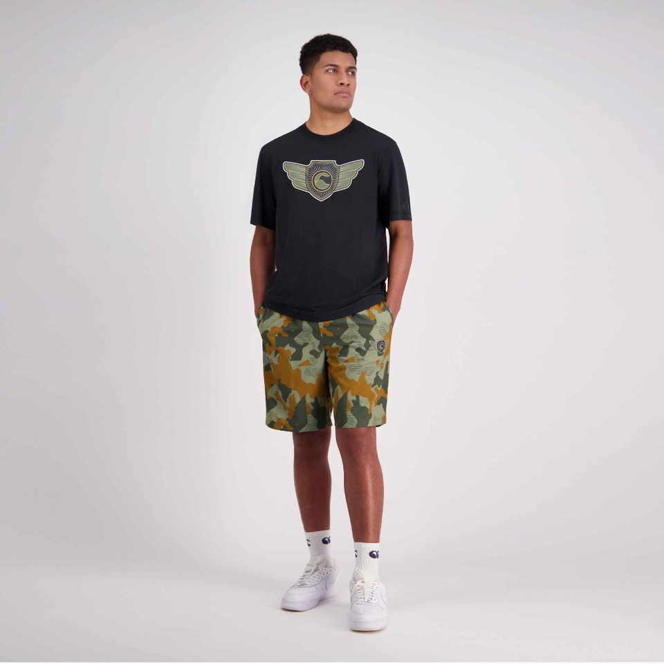 MENS FORCE VAPODRI 9IN AOP WOVEN SHORT BEETLE
