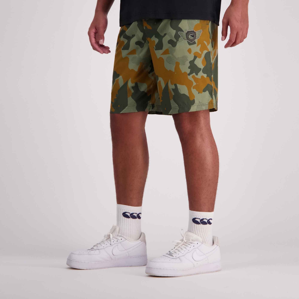 MENS FORCE VAPODRI 9IN AOP WOVEN SHORT BEETLE