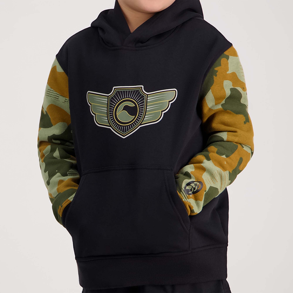 KIDS FORCE CREST OH HOODIE JET BLACK