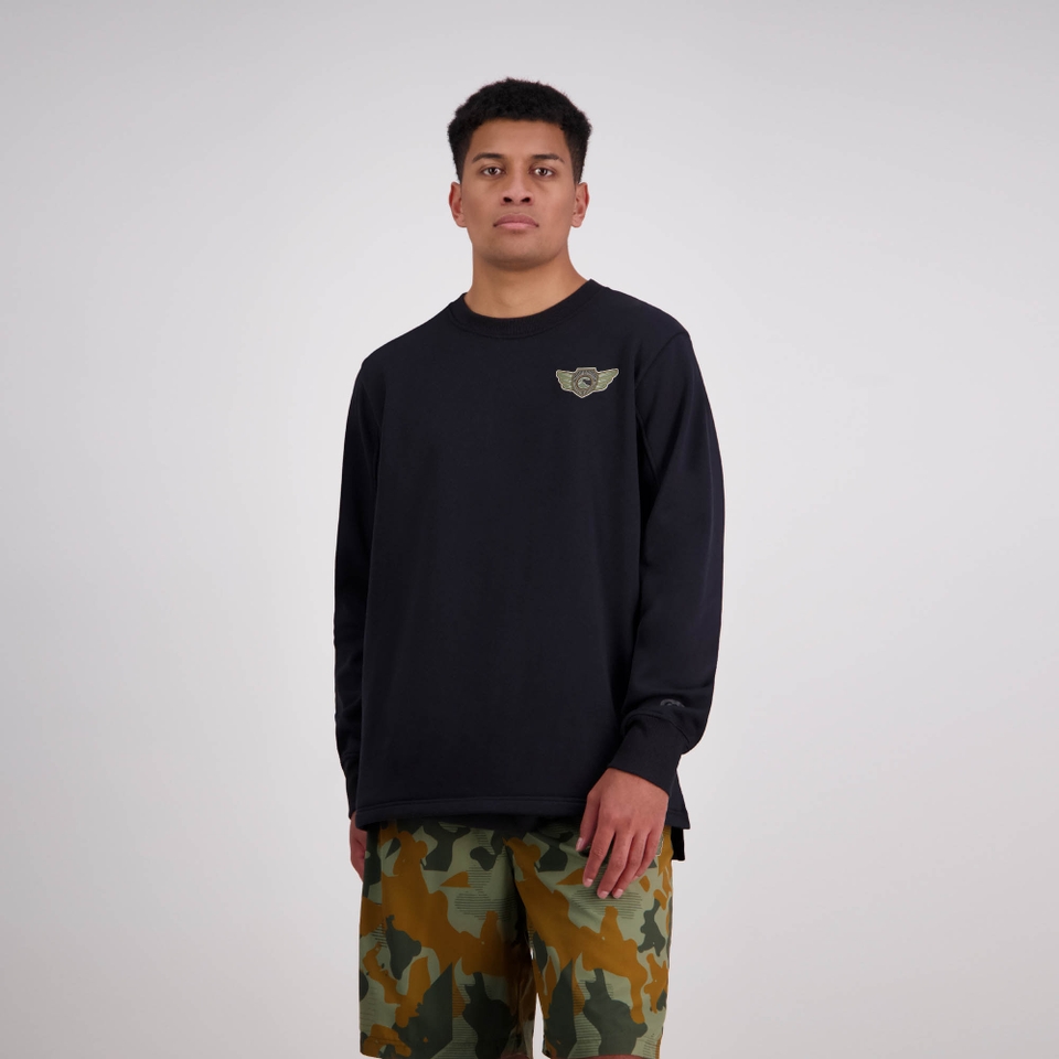 MENS FORCE CREW SWEAT JET BLACK