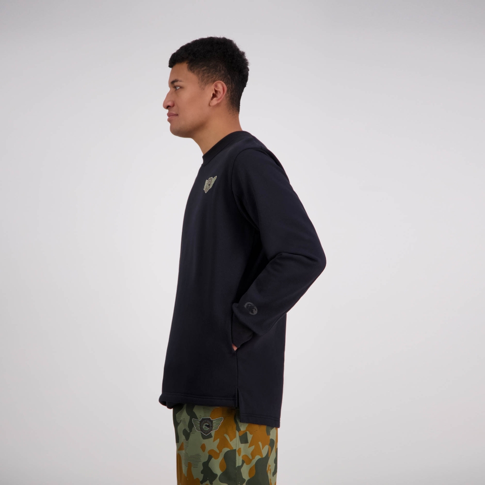MENS FORCE CREW SWEAT JET BLACK