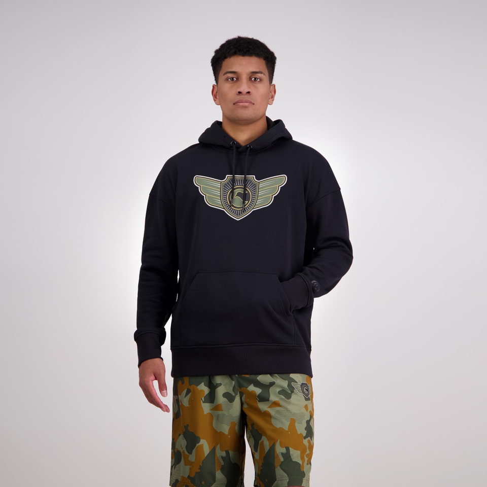 MENS FORCE CREST HOODIE JET BLACK