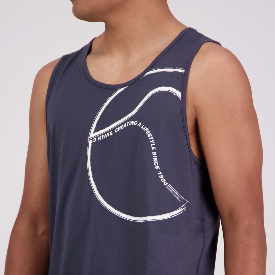 MENS BRUSH STROKE SINGLET EBONY