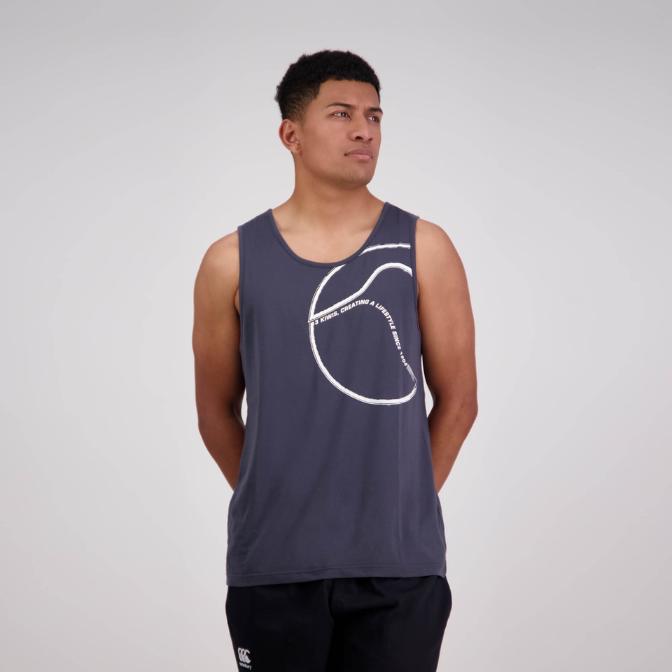 MENS BRUSH STROKE SINGLET EBONY