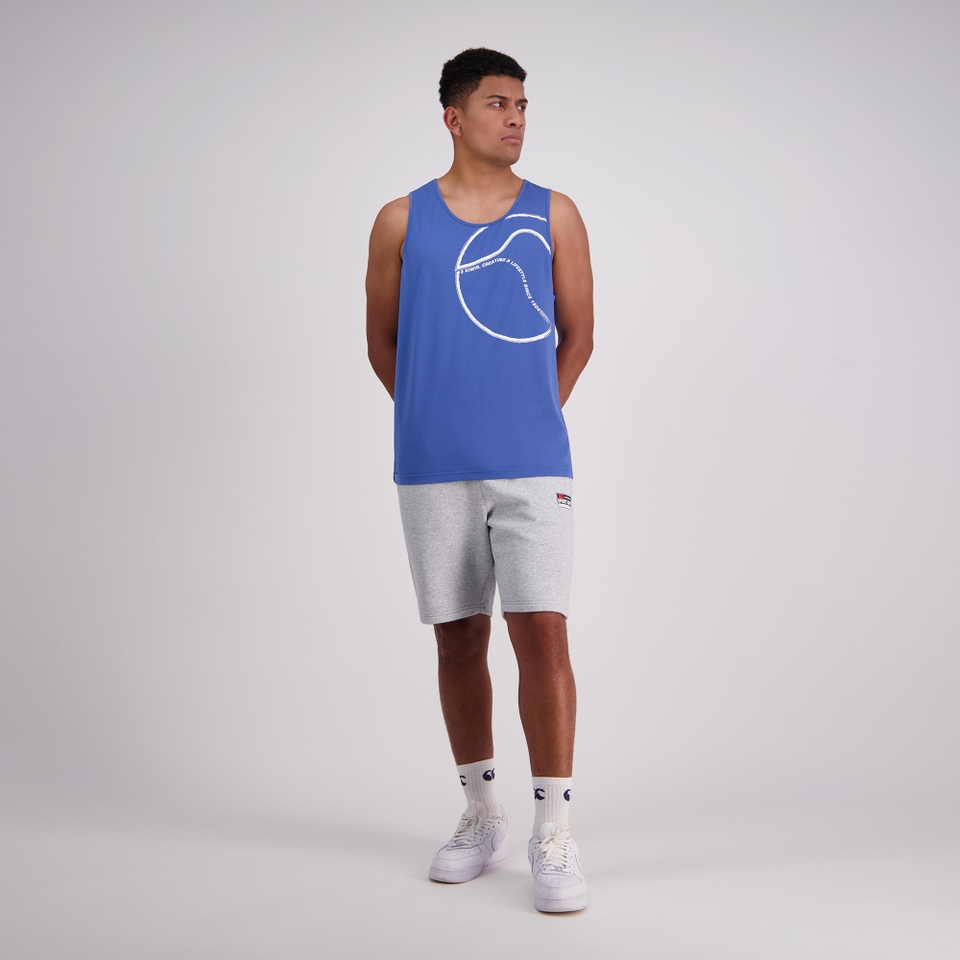 MENS BRUSH STROKE SINGLET BRIGHT COBALT
