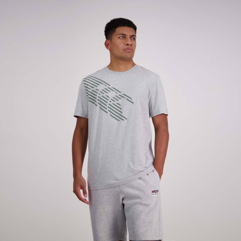 Mens Stripe Canterbury T-Shirt Classic Marle