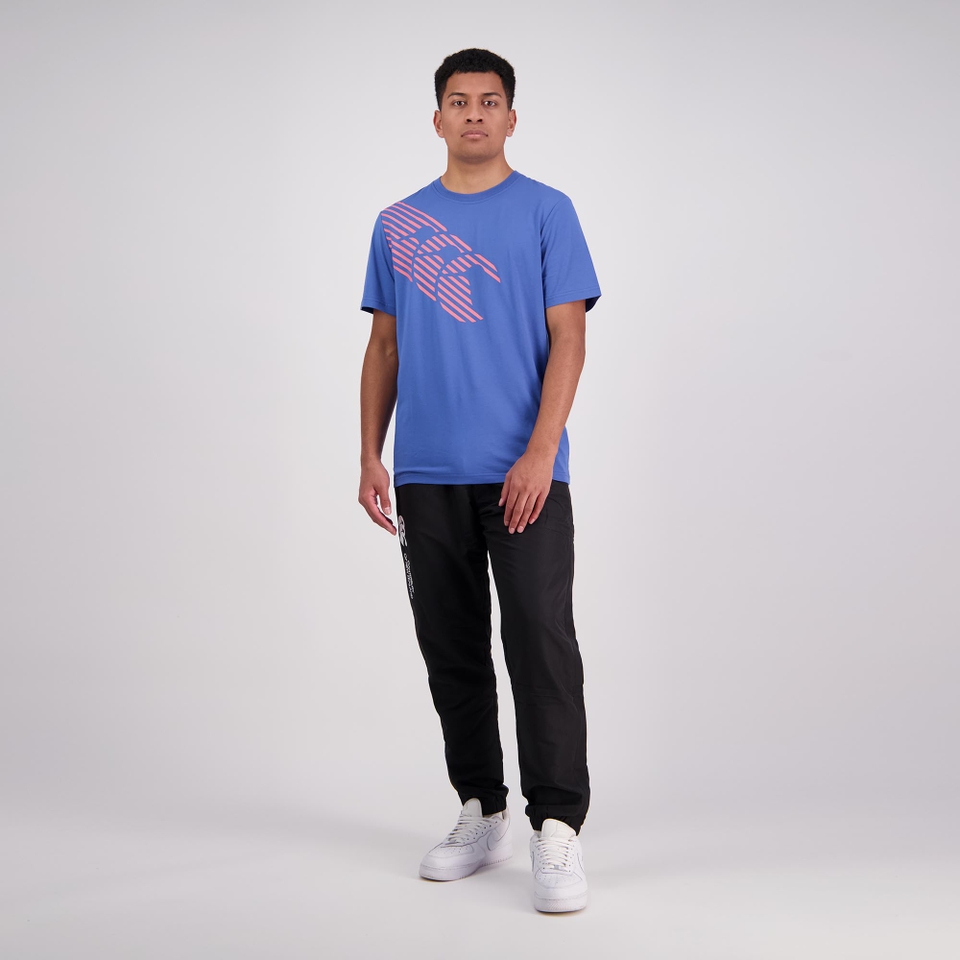 MENS STRIPE CANTERBURY T-SHIRT BRIGHT COBALT