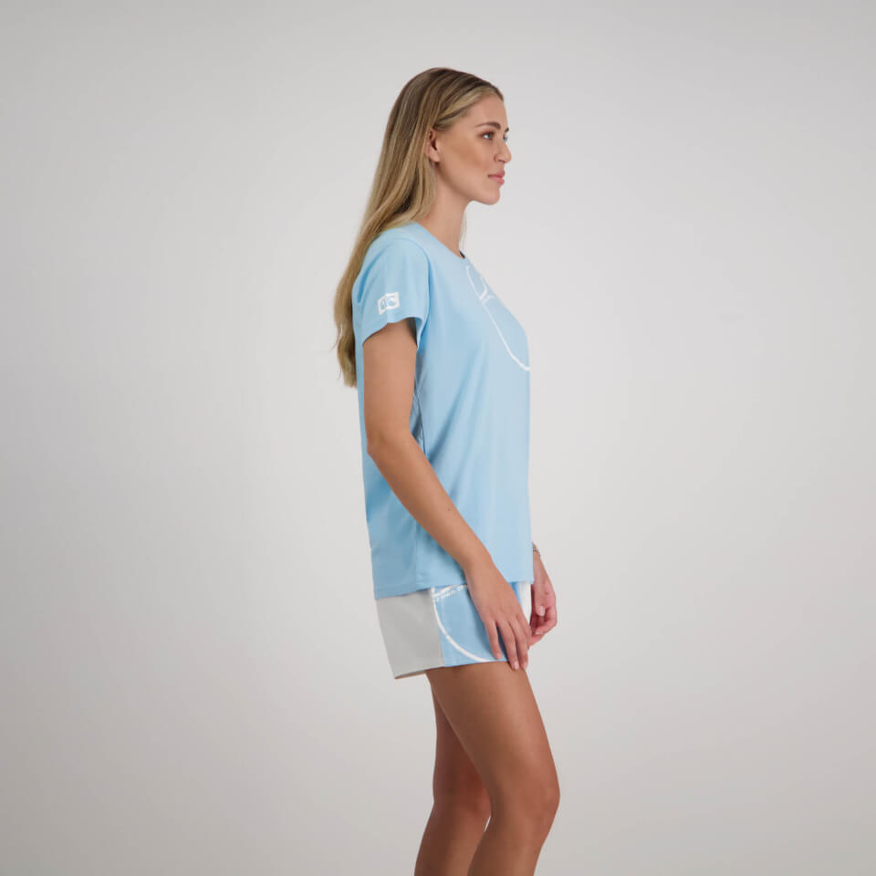 Women Brush Stroke T-Shirt Sky Blue