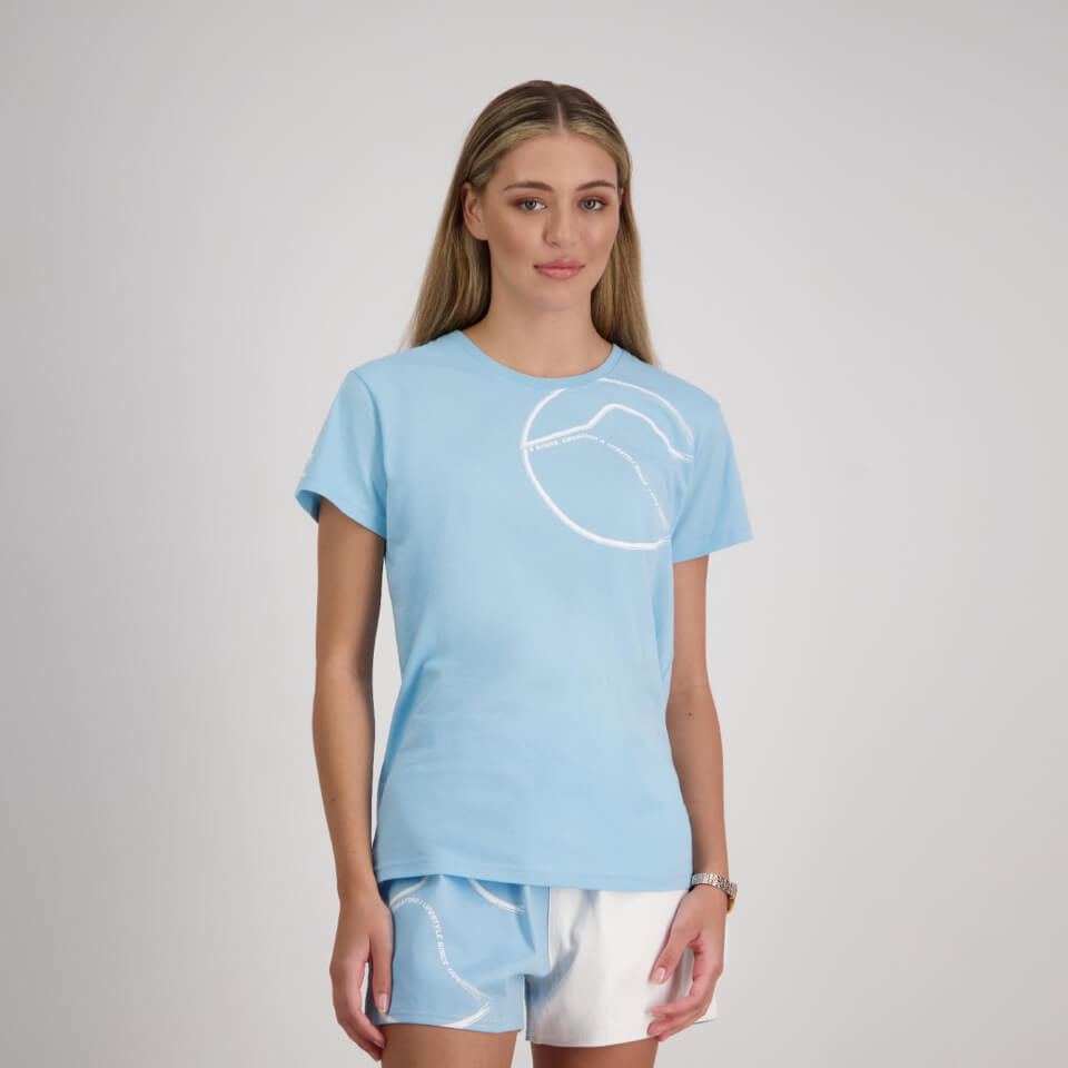 Women Brush Stroke T-Shirt Sky Blue