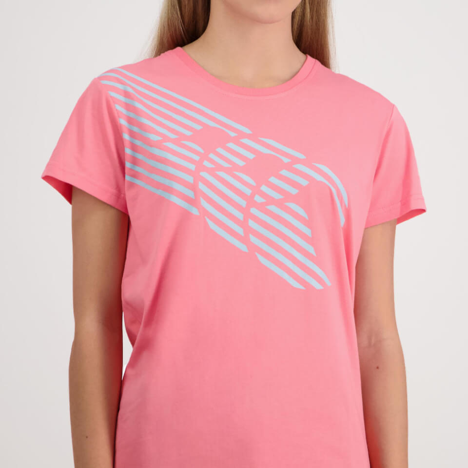 Women Stripe Canterbury T-Shirt Sunkissed Coral