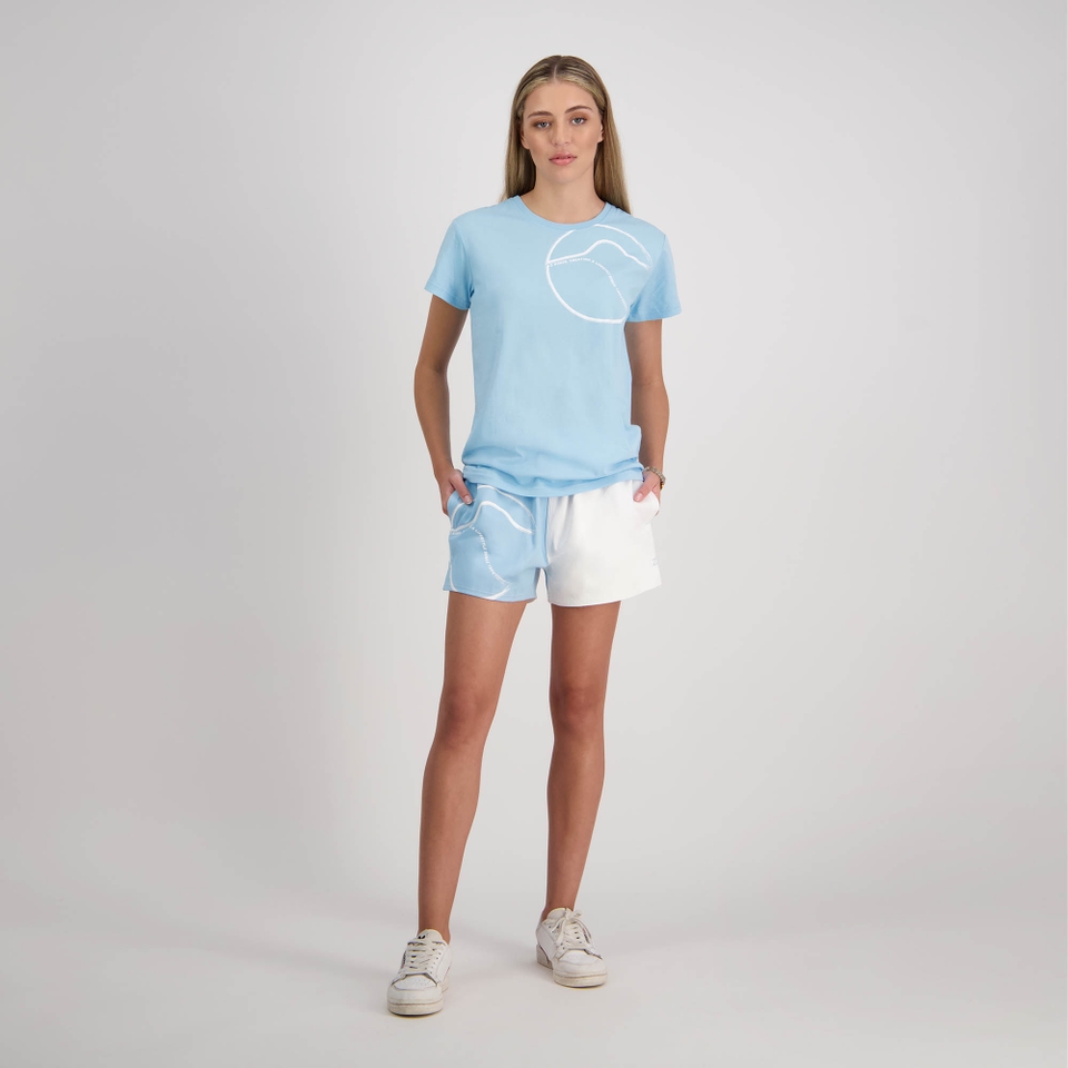 Womens Brush Stroke Harlequin Short Sky Blue