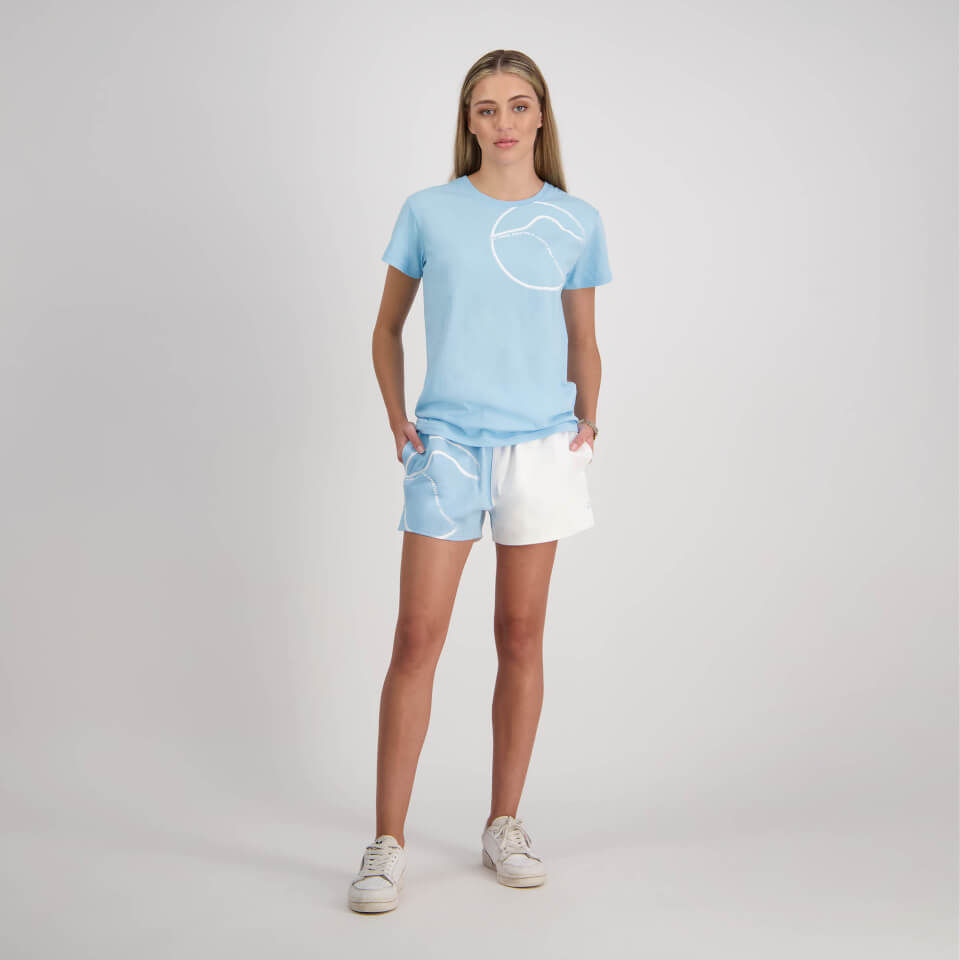 Womens Brush Stroke Harlequin Short Sky Blue