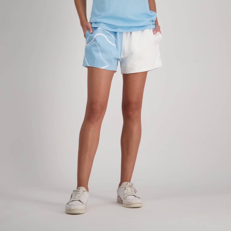 Womens Brush Stroke Harlequin Short Sky Blue