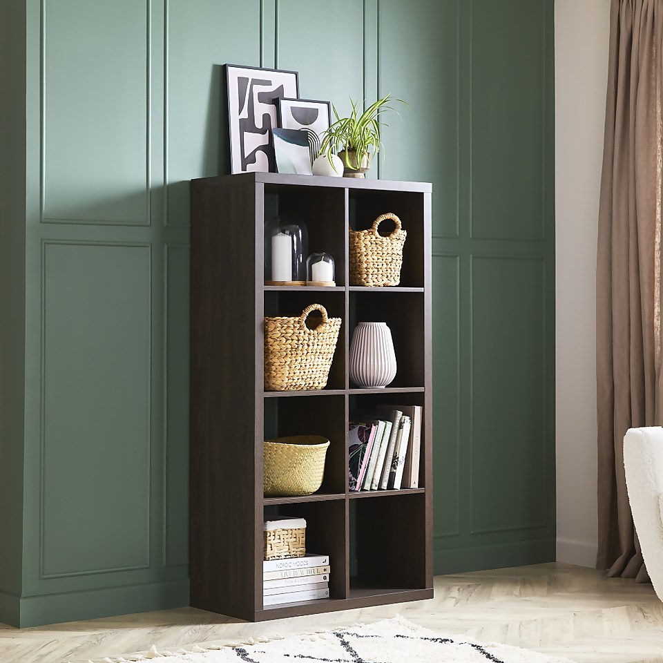 2x4 Storage Cube Walnut Effect Homebase