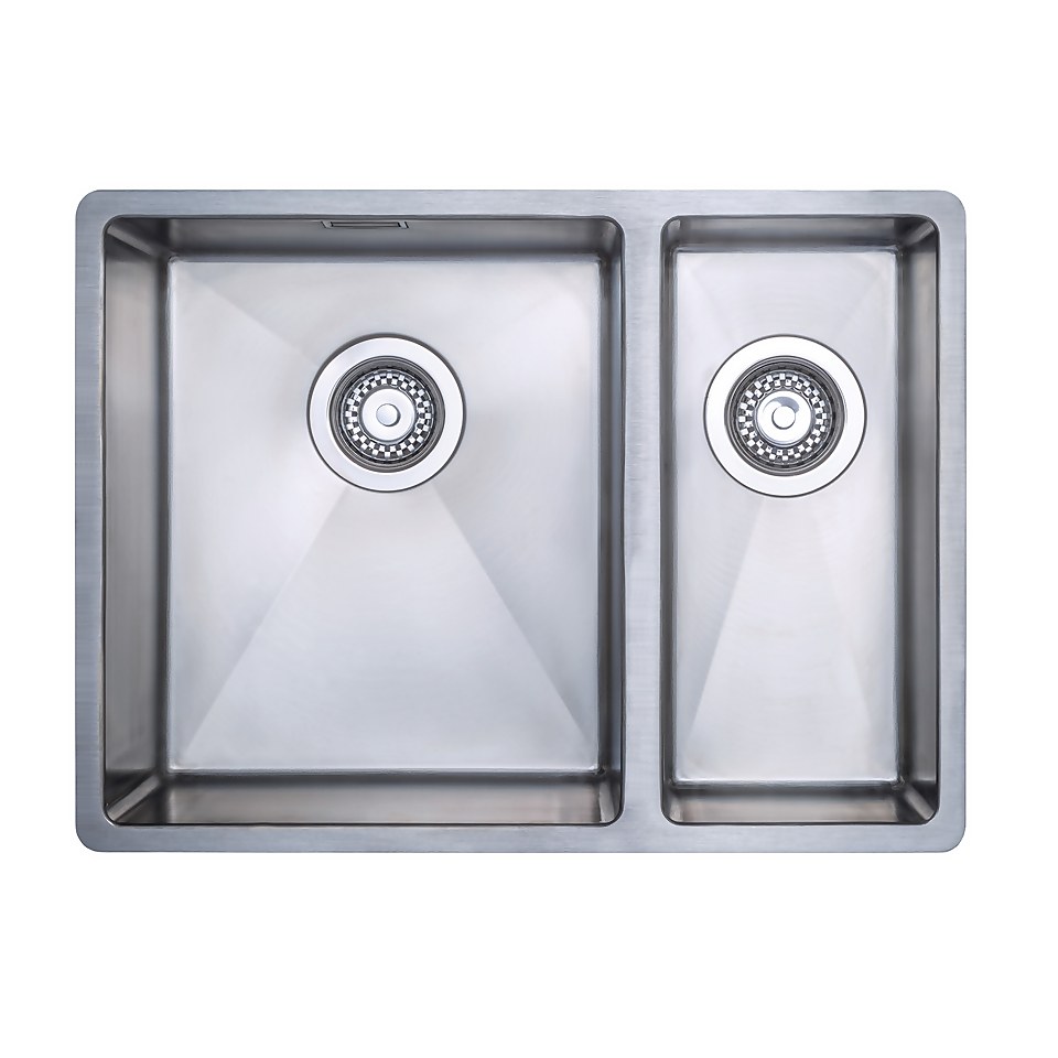 Carysil 1.5 Bowl Inset/Undermount Steel Kitchen Sink - LH Main Bowl